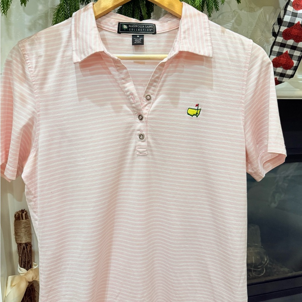 Masters Light Pink Striped Polo Shirt